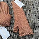 Ribbed knit beanie & fingerless gloves - Mochamousse