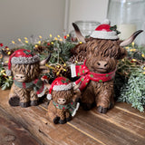 Christmas Highland Cow Decoration - 2 sizes