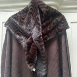 Faux Fur Large loophole Scarf - Dark Zebra