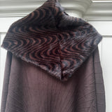 Faux Fur Large loophole Scarf - Dark Zebra