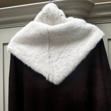 Faux Fur Large loophole Scarf - Dark Zebra