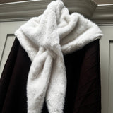 Faux Fur Large loophole Scarf - Dark Zebra
