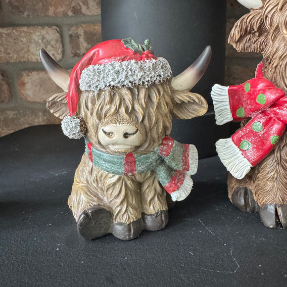 Christmas Highland Cow Decoration - Small