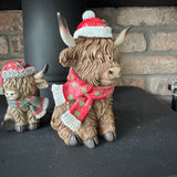 Christmas Highland Cow Decoration - 2 sizes