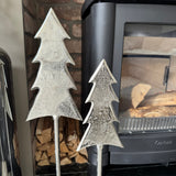 Standing Silver Metal Tall Tree - 2 sizes
