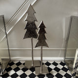 Standing Silver Metal Tall Tree - 2 sizes