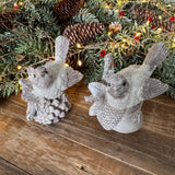 Ceramic Sparkling detailed Birds - Acorn or Pinecone