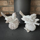 Ceramic Sparkling detailed Birds - Acorn or Pinecone