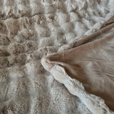 Malini Faux Soft Square Raffles Throw - Beige