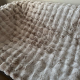 Malini Faux Soft Square Raffles Throw - Beige