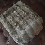 Malini Faux Soft Square Raffles Throw - Sage