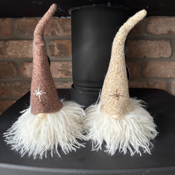 Sitting Gonk with Fluffy Beard & tall hat - 2 colours