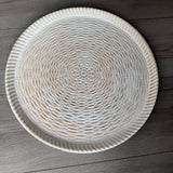 Large Round Bamboo Cream pattern Plate