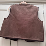 Reversible Faux Suede & Fur Gilet - Chocolate