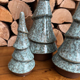 Marbled Green & Brown Glazed Tiered Trees - 3 sizes