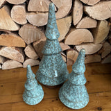 Marbled Green & Brown Glazed Tiered Trees - 3 sizes
