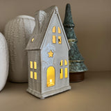 Ceramic LED House with Snowy Roof - 2 sizes