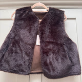 Reversible Faux Suede & Fur Gilet - Chocolate