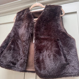 Reversible Faux Suede & Fur Gilet - Chocolate