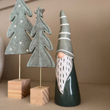 Green Felt Tree on Wooden Base - 2 sizes