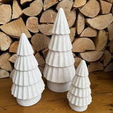 Rough Ceramic Tiered Tree with a little sparkle&nbsp;
Colour - Winter White&nbsp;
Available in 3 sizes; Small 20cm, Medium 28cm &amp; Large 37.5cm&nbsp;