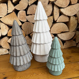 Rough Ceramic Tiered White Trees - 3 sizes