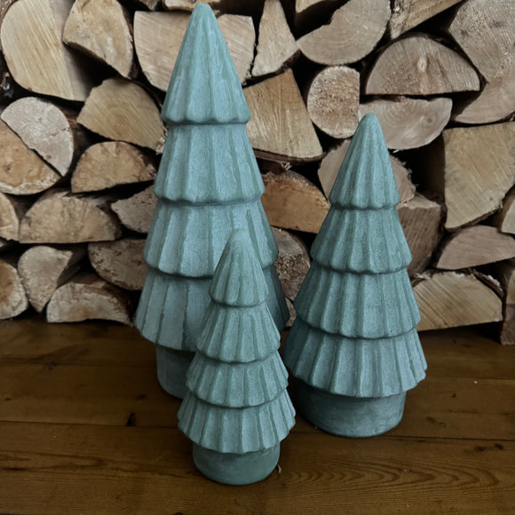 Rough Ceramic Tiered Tree with a little sparkle 
Colour - Mint Green 
Available in 3 sizes; Small 20cm, Medium 28cm & Large 37.5cm 
