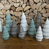 Rough Ceramic Tiered Green Trees - 3 sizes