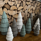 Rough Ceramic Tiered Green Trees - 3 sizes