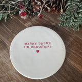 Christmas White Ceramic Coaster  - 2 quotes