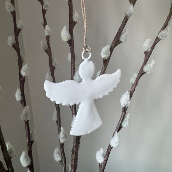 Small hanging White enamel Angel