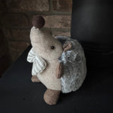 Small Fur Hedgehog With Bow 18cm