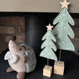 Small Fur Hedgehog With Bow 18cm