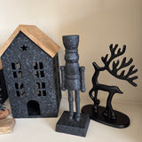 Black Aluminium Nutcracker H28cm