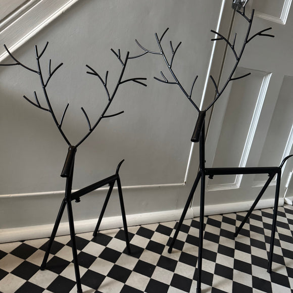 Black Iron Reindeer Decorations - Large