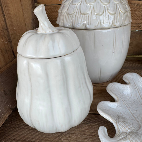 White Ceramic Butternut Squash Jar