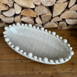 Cream Bobble Oval Bowl 57cm