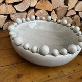 Cream Bobble Round Bowl 37cm