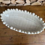 Cream Bobble Oval Bowl 57cm