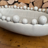Cream Bobble Oval Bowl 57cm