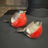 Ceramic Rustic Red Robin Ornament - 2 sizes