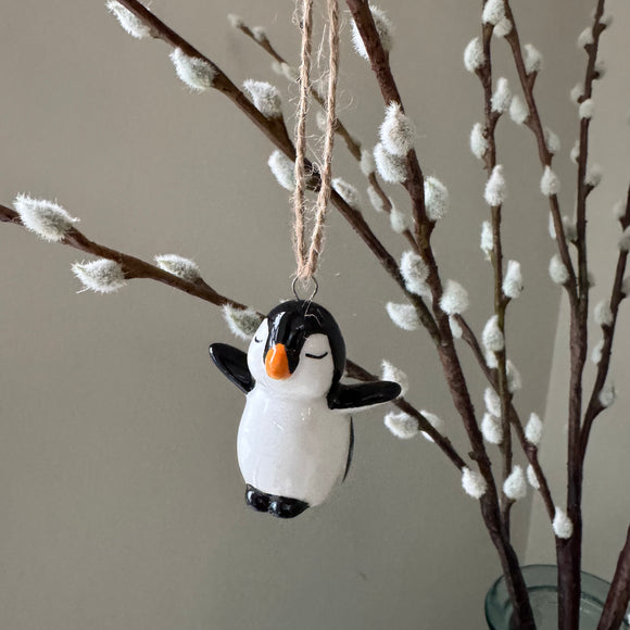 Ceramic small 5.5cm Penguin Hanging Ornament
