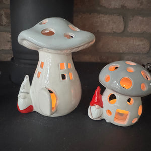 Mushroom House T-Light Holder with Gonk - 2 sizes
