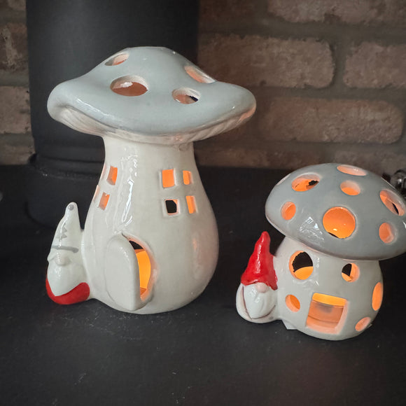 Mushroom House T-Light Holder with Gonk - 2 sizes