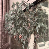 Artificial frosted Pine Garland with small pinecones L183cm