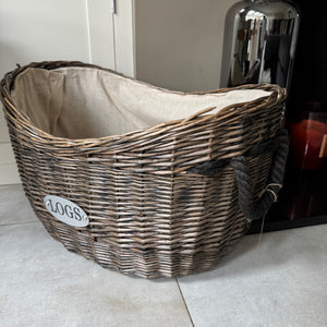 Oval Large Wicker Log Basket