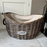 Oval Large Wicker Log Basket