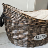 Oval Large Wicker Log Basket