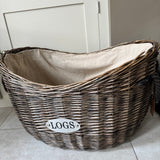 Oval Large Wicker Log Basket