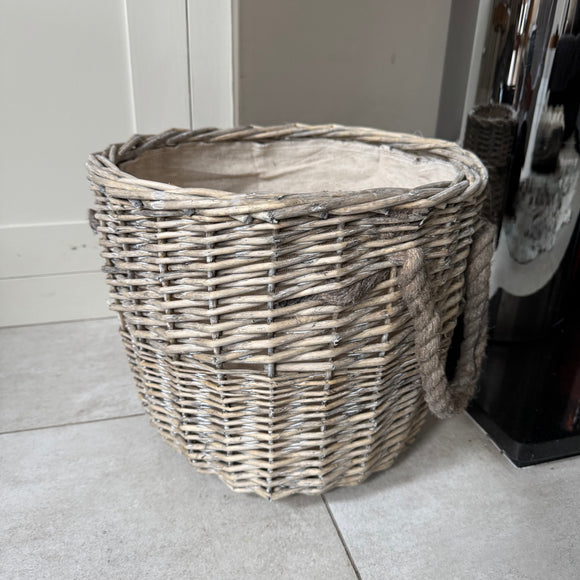 Small Round Wicker Log H27cm Basket